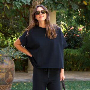 FRANK & EILEEN OLIVE Original Capelet Triple Fleece Size: OS Navy